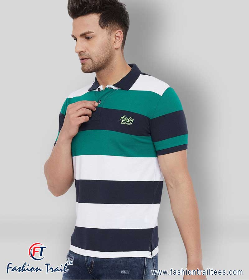 Collar Striper T-Shirts for Men manufacturers, Suppliers, Distributors, exporters in India Punjab Ludhiana +91-96464-81600, +91-98153-71113 https://www.fashiontrailtees.com