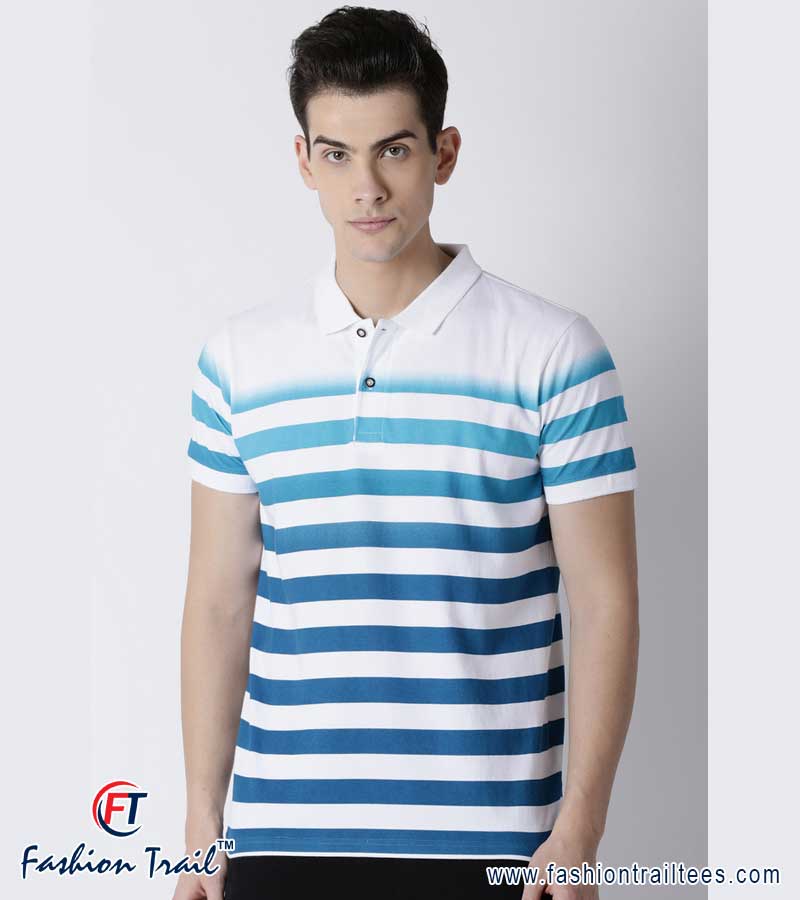 Cotton Collar Striper T-Shirts for Men manufacturers, Suppliers, Distributors, exporters in India Punjab Ludhiana +91-96464-81600, +91-98153-71113 https://www.fashiontrailtees.com